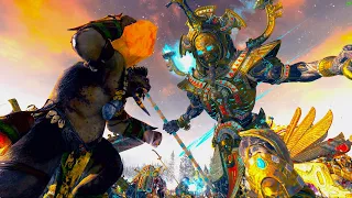 Total War WARHAMMER 2 - TOMB KINGS VS BEASTMEN  | MEAT-GRINDER | FIRE SUPPORT |4K