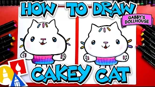 How To Draw Cakey Cat From Gabby's Dollhouse