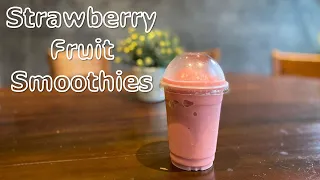 Cafe Vlog | Strawberry Fruit Smoothies | Smoothies Drinks | Smoothies recipe | Regular size