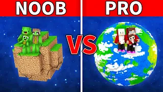 Mikey Family & JJ Family - NOOB vs PRO : Planet Survival Battle in Minecraft - Maizen