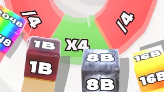 JELLY TUBE RUN 2048 — 33 BILLION, 16B, 8B... All Evolution Of Cubes (Merge, Gameplay)