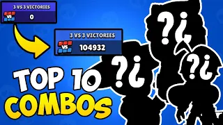 TOP 10  BEST COMBOS In 3v3 #brawlstars