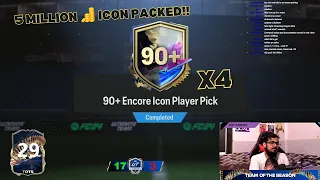 *I PULLED An INSANE ICON* 90+ Encore Icon Player Pick x4 🔥   | FC 24