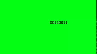 0 and 1 digits randomly interleaving animation chromakey green screen footage  full HD