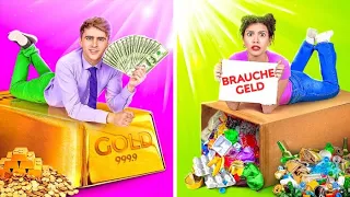 REICHE VS ARME SCHÜLER | Pleite für 24 Stunden! Schülertypen in der Schule auf 123 GO! CHALLENGE