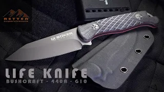 Boker Magnum Life Knife Bushcraft Outdoor Survival - Excelente g10 grip 02mb201 Retten supervivencia