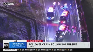 Rollover crash following pursuit in East LA