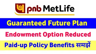 Pnb metlife guaranteed future plan | endowment option | reduced paid-up policy benefits detail