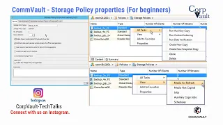 #CommVault Storage Policy Properties (For Beginners)