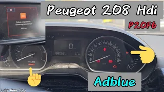 ANTIPOLLUTION PEUGEOT 208, UREA CLIGNOTE VOYANT SERVICE ET MOTEUR, P20F6