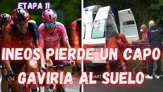 RESUMEN ETAPA 11 GIRO DE ITALIA 2023/INEOS PIERDE CAPO GAVIRIA AL SUELO