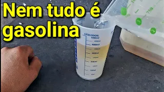 Descobrindo quanto de gasolina pura vem em 1 litro de gasolina comprado no posto