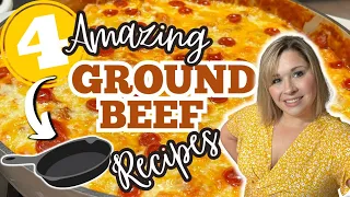 4 NEW UNBELIEVABLE GROUND BEEF RECIPES That WILL BLOW Your MIND! | QUICK & EASY ONE PAN DINNERS!