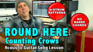 Counting Crows Round Here acoustic guitar song lesson - No Barre Chords