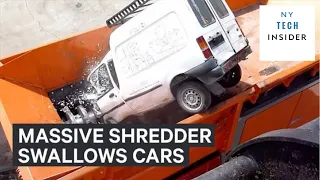 Extreme Dangerous Car Crusher Machine in Action, Crush Everything & Heavy Shredder Modern Technology