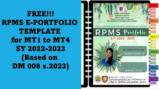 RPMS E-PORTFOLIO FOR HIGHLY PROFICIENT TEACHERS SY 2022 2023 (BASED ON DM 008 S. 2023)