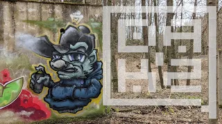 Waldschrat - chraracter graffiti in the woods