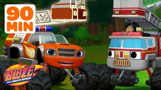 Blaze Fire Engine Monster Machine 🚒 | 90 Minute Compilation | Blaze and the Monster Machines