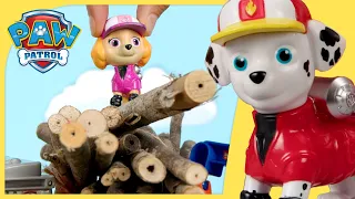 Big Truck Pups Save Lost Logs | PAW Patrol | Toy Play for Kids