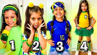 #ROTINA 4 DIAS INDO DE LOOK DE COPA PARA A ESCOLA ! 🇧🇷