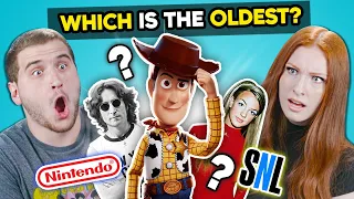 Adults React To 10 ICONIC Pop Culture Moments (Toy Story, The Beatles, LEFT SHARK?)