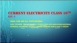 Introduction to Current Electricity: Potential Difference, Ohm’s Law,  | Class 10 Lec.1st  TEJAS SIR