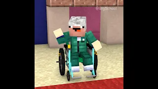 When Disabled Old Man IQ 999 Plays Squid Game Red Light Green Light | Monster School Minecraft