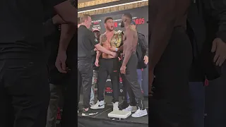 HEATED staredown between Johnny Eblen and Fabian Edwards