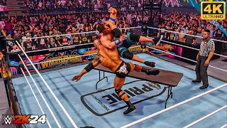 WWE 2K24 - John Cena vs. The Final Boss "The Rock" - No Holds Barred Match | PC [4K60]