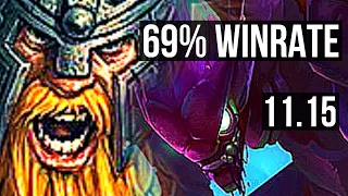 OLAF vs KHA'ZIX (JUNGLE) | 6/0/3, 69% winrate, Dominating | EUW Master | v11.15