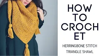 Herrignbone Stitch Triangle Shawl Tutorial