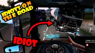 🔥 IDIOTS on the road #18 - people cannot overtake || FUNNY MOMENTS (TruckersMP)
