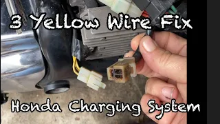 EP #8 3 Yellow Wire Fix Charging System 1995 Honda Shadow VLX VT600CD Testing How To