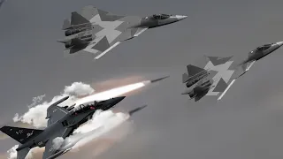 US F-16 Sudden Attack. Attacking Russian SU-57 Fighter Jets! Right in the skies of the Ukrainian Bor
