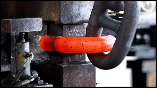 Giant Anchor Chain Forging Process! Mass Manufacturing!