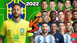 Neymar Jr 🆚 2022 World Cup Legends 🔥💪😲 (1vs14)