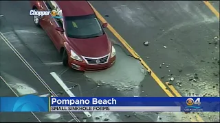 Sinkhole Opens On South Andrews Avenue In Pompano Beach