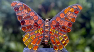 Ep. 91 HOW I MAKE A STANDING BUTTERFLY MOSAIC and starting a 30"x30" mosaic!