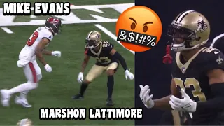 Mike Evans Vs Marshon Lattimore GOT HEATED AGAIN! 🤬 (WR vs CB) Buccaneers Vs Saints 2023 highlights