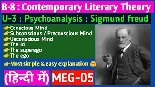 Sigmund freud : Psychoanalysis(Conscious /Subconscious /Unconscious Mind /id/ego/superego) ||MEG-05