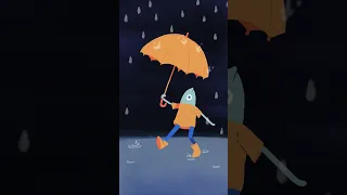 ☂️☁️ #rain #animation #framebyframe #lineless #colorblocking #rainillustration   #linelessanimation