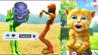 Green alien dance with talkingginger/green alien/talking ginger/alien dance/ismart talking tom