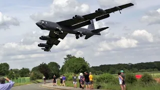 Awesome Low B-52 Bombers Landing at RAF Fairford