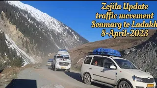 Zojila Update Today - Traffic Movement Allowed From Sonamarg to Minamarg - 8 April 2023 #zojilaPass