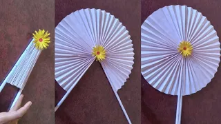 How to make beautiful fan from paper || Very easy and beautiful hand fan