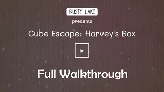 Cube Escape: Harvey's Box | Full Walkthrough | All Achievements