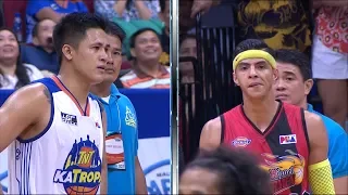 Arwind Santos and Jericho Cruz clash on the court | PBA Philippine Cup 2018