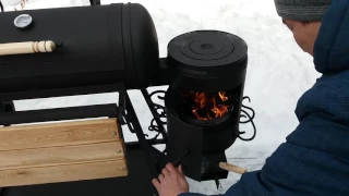 Мангал  из газового баллона с коптильней и очагом. 6в Propan tank BBQ 6in1