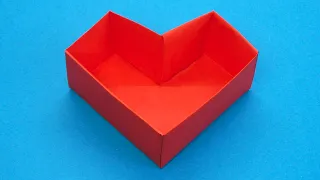 How to make a Paper Heart Box without glue | Origami Tutorial