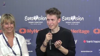 Eurovision 2019 - Press conference Eliot (Belgium) after rehearsal 2